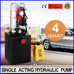Single Acting Hydraulic Pump for Dump Trailers KTI 12 VDC 4 Quart Reservoir
