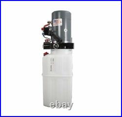 Single & Double Hydraulic Pump For Dump Trailer KTI 12VDC 6 Quart Reservoir