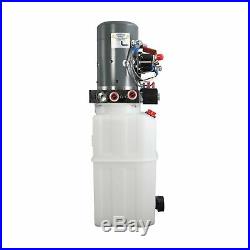 Single & Double Hydraulic Pump For Dump Trailer KTI 12VDC 6 Quart Reservoir
